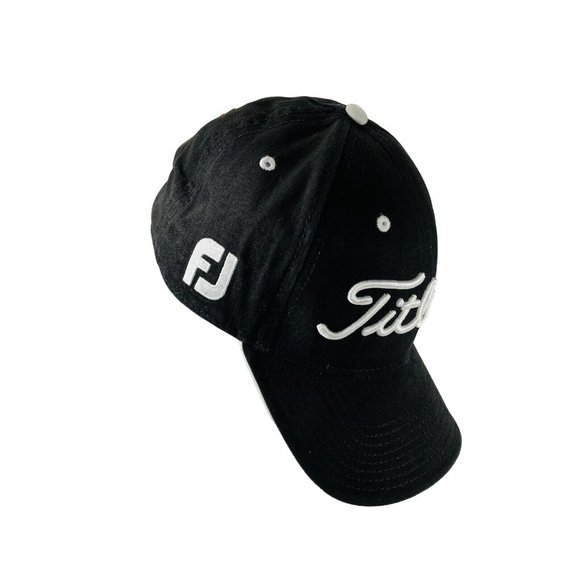 Titleist FJ Pro V1 Logo Golf Baseball Cap Hat Adjustable Black White Embroidered - Picture 2 of 12